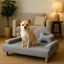 Recaminer Pet Sofá Cama Para Cachorro e Gato Luxo Boucle Grafite Recaminer Pet Sofá Cama Para Cachorro e Gato Luxo Boucle Grafite