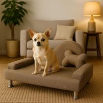 Recaminer Pet Sofá Cama Para Cachorro e Gato Luxo Linho Marrom Recaminer Pet Sofá Cama Para Cachorro e Gato Luxo Linho Marrom