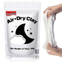 Recarga Air Dry Clay ifergoo White 125g para crianças de 3 a 12 anos