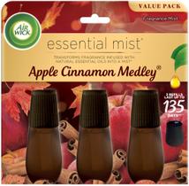 Recarga Air Wick Essential Mist, pacote com 3 unidades, mistura de maçã e canela