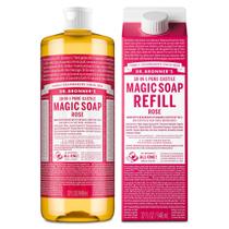 Recarga de 946 ml de sabonete líquido Dr. Bronner's Magic Rose