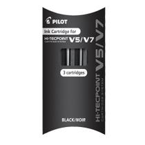 Recarga de Caneta PILOT V5 V7 Preta Pacote com 3 Recarga de Caneta PILOT V5 V7 Preta Pacote com 3