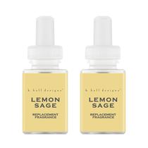Recarga de limão e sálvia da Pura K. Hall Designs, pacote com 2 unidades de 120 horas Recarga de limão e sálvia da Pura K. Hall Designs, pacote com 2 unidades de 120 horas
