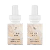 Recarga de perfume doméstico Pura & Becki Owens Difusor de ar doméstico inteligente Até 120 horas de fragrância premium por recarga Essential para uso doméstico Fragrância difusora limpa pacote com 2 unidades, Coconut Calm