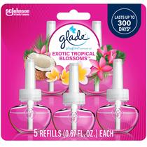 Recarga de purificador de ar Glade Plugins Exotic Tropical 99 ml, pacote com 5 Recarga de purificador de ar Glade Plugins Exotic Tropical 99 ml, pacote com 5