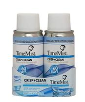 Recarga de purificador de ar TimeMist Crisp+Clean 90 ml (pacote com 2) Recarga de purificador de ar TimeMist Crisp+Clean 90 ml (pacote com 2)
