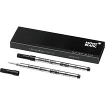Recarga de Rollerball MONTBLANC Mystery Black Medium, pacote com 2 unidades Recarga de Rollerball MONTBLANC Mystery Black Medium, pacote com 2 unidades