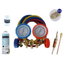 Recarga Geladeira/freezers R134a + Manifold+ Filtro+schrader Recarga Geladeira/freezers R134a + Manifold+ Filtro+schrader