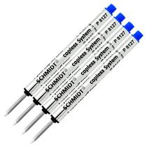 Recarga Schmidt P8127 Rollerball sem tampa tinta azul pacote com 4