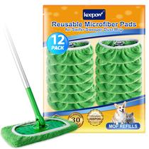 Recargas de almofadas úmidas reutilizáveis para o esfregão Swiffer Sweeper Mop, pacote com 12