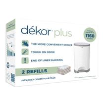 Recargas de baldes de fraldas Diaper Dekor Plus, 2 unidades Recargas de baldes de fraldas Diaper Dekor Plus, 2 unidades