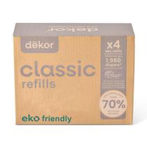 Recargas de baldes de fraldas Fraldas Dekor Classic 4 unidades sem perfume