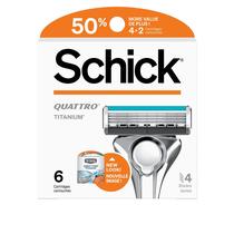 Recargas de barbear Schick Quattro Titanium, 6 unidades para homens