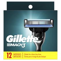 Recargas de Cuchillas Gillette Mach3 para Hombre, 12 Cuchillas