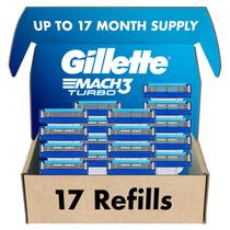 Recargas de Cuchillas Gillette Mach3 Turbo, 17 Unidades
