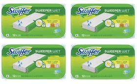 Recargas de esfregões úmidos para esfregão de chão Swiffer Sweeper, pacote com 4