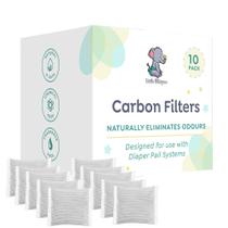 Recargas de filtro de carbono com amortecedor de fraldas para baldes de fraldas, pacote com 10