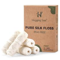 Recargas de fio dental HUGGING TREE Natural Silk Mint 30 ml (pacote com 5)