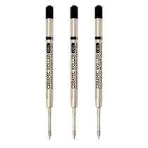 Recargas de gel com ponta de cerâmica, ponta agulha 0,5 mm, preta, kit com 3 Recargas de gel com ponta de cerâmica, ponta agulha 0,5 mm, preta, kit com 3