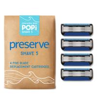 Recargas de lâminas de barbear Preserve Popi Shave, pacote com 5 lâminas e 4 Recargas de lâminas de barbear Preserve Popi Shave, pacote com 5 lâminas e 4