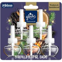 Recargas de purificadores de ar Glade Plugins, brasas e sândalo, 5x20ml Recargas de purificadores de ar Glade Plugins, brasas e sândalo, 5x20ml