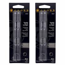 Recargas de tinta de cartucho de caneta-tinteiro Cross Black 12 cartuchos Recargas de tinta de cartucho de caneta-tinteiro Cross Black 12 cartuchos