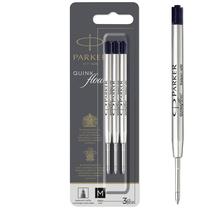 Recargas de tinta para caneta esferográfica Parker QuinkFlow Medium Black 3 Recargas de tinta para caneta esferográfica Parker QuinkFlow Medium Black 3