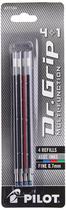 Recargas de tinta PILOT Dr. Grip 4+1 multifuncionais Fine Point, pacote com 4 Recargas de tinta PILOT Dr. Grip 4+1 multifuncionais Fine Point, pacote com 4