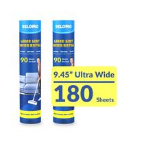 Recargas Lint Roller DELOMO de 9,45 polegadas e 180 folhas (pacote com 2) Recargas Lint Roller DELOMO de 9,45 polegadas e 180 folhas (pacote com 2)
