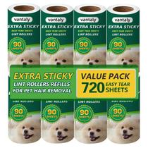Recargas Lint Roller Vantaly Extra Sticky, 720 folhas, pacote com 8