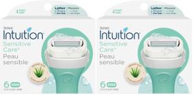 Recargas para aparelho de depilar INTUITION Sensitive Care com 12 lâminas e aloe Recargas para aparelho de depilar INTUITION Sensitive Care com 12 lâminas e aloe