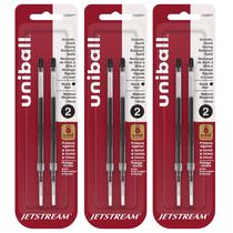 Recargas para Caneta Esferográfica Uni-Ball Jetstream 1,0 mm Preta Pacote com 6 Recargas para Caneta Esferográfica Uni-Ball Jetstream 1,0 mm Preta Pacote com 6