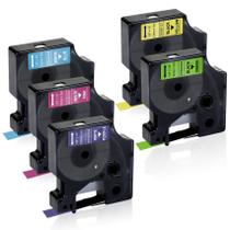 Recargas para Label Maker Dymo D1 Colorpop 12mm - Pacote com 5 Recargas para Label Maker Dymo D1 Colorpop 12mm - Pacote com 5
