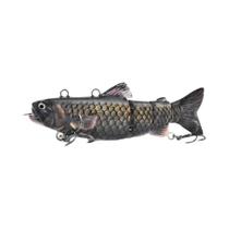 Recarregável LED Isca Elétrica Wobblers 4 Segmentos Swimbait Pesca Crankbait Luz Robótica