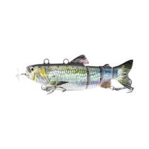 Recarregável LED Isca Elétrica Wobblers 4 Segmentos Swimbait Pesca Crankbait Luz Robótica