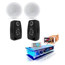 Receiver 40w +2 Arandela Teto +2 Caixa Parede Som Ambiente Receiver 40w +2 Arandela Teto +2 Caixa Parede Som Ambiente