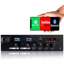 Receiver Amplificador Som Ambiente Rc7000 Orion 500w Bluetooth Usb Aux 4 Canais 2 Mic