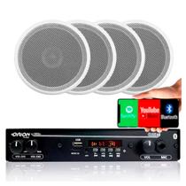 Receiver para Som Ambiente LSN1002BT Bluetooth + 4 Arandelas Brancas 55w 8 Impedância LeSon 6 Polegadas