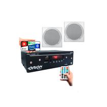 Receiver Pro Home 120 Rms 2 Caixa Gesso Quadradas Brancas