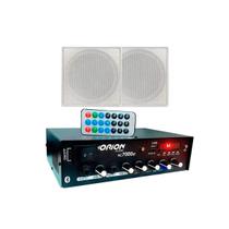 Receiver rc7000 500w + 10 arandelas quadradas brancas