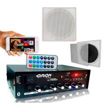 Receiver rc7000 500w + 16 arandelas quadradas brancas
