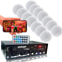 Receiver Som Ambiente 7000 14 Falantes Teto Redondas Brancas