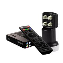 Recep dig tv via satelite c/grav rds840 intelbras sathd + lnbf quadruplo