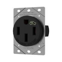 Receptáculo de carregamento Leviton 1450R 50 Amp Heavy Duty EV Black