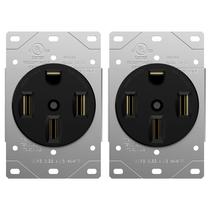 Receptáculo de saída de gama ENERLITES 50A 250V NEMA 14-50R Preto