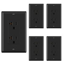 Receptáculo de tomada elétrica de parede ELEGRP 20A 125V, pacote com 5 Receptáculo de tomada elétrica de parede ELEGRP 20A 125V, pacote com 5