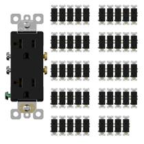 Receptáculo de tomada elétrica de parede ELEGRP Glossy Black 20A