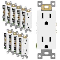 Receptáculo decorador ENERLITES 61502-MW 15A 125V, pacote com 10