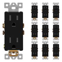 Receptáculo decorador LIDER LR15-TR-BK10P 15A 125V preto, pacote com 10