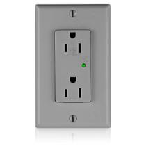Receptáculo duplex Leviton 15A 125V Decora Plus com Surge Grey Receptáculo duplex Leviton 15A 125V Decora Plus com Surge Grey